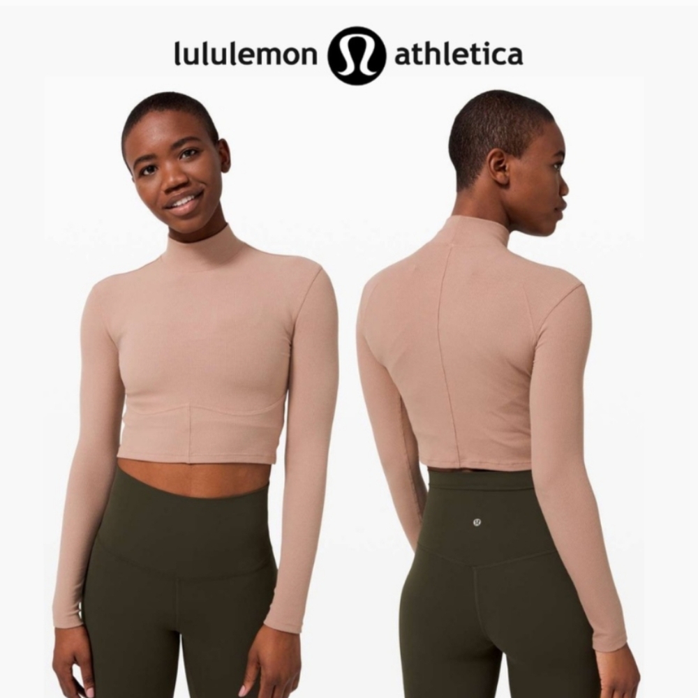 Lululemon LA turtleneck long sleeve in Soft Sand (6)